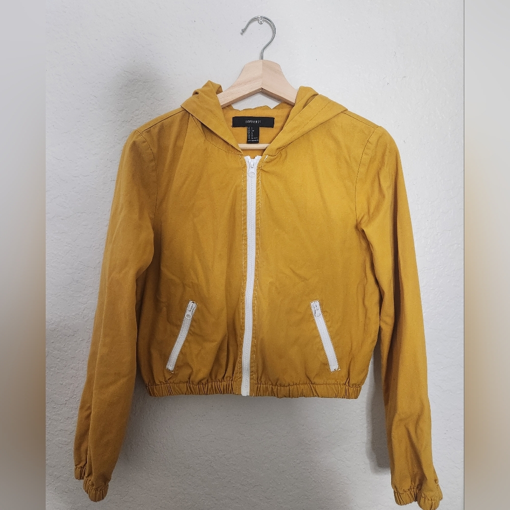 Mustard Yellow Hooded Jacket Streetwear Y2K